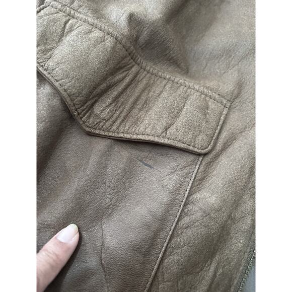 VTG Georgetown Leather Design Jacket 90s Bomber A2 Lg Aviator Distressed Korea - Picture 16 of 16